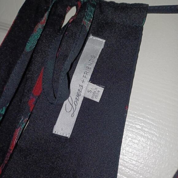 Lovers + Friends Gigi Black Red Floral Wrap Dress S - Picture 8 of 8